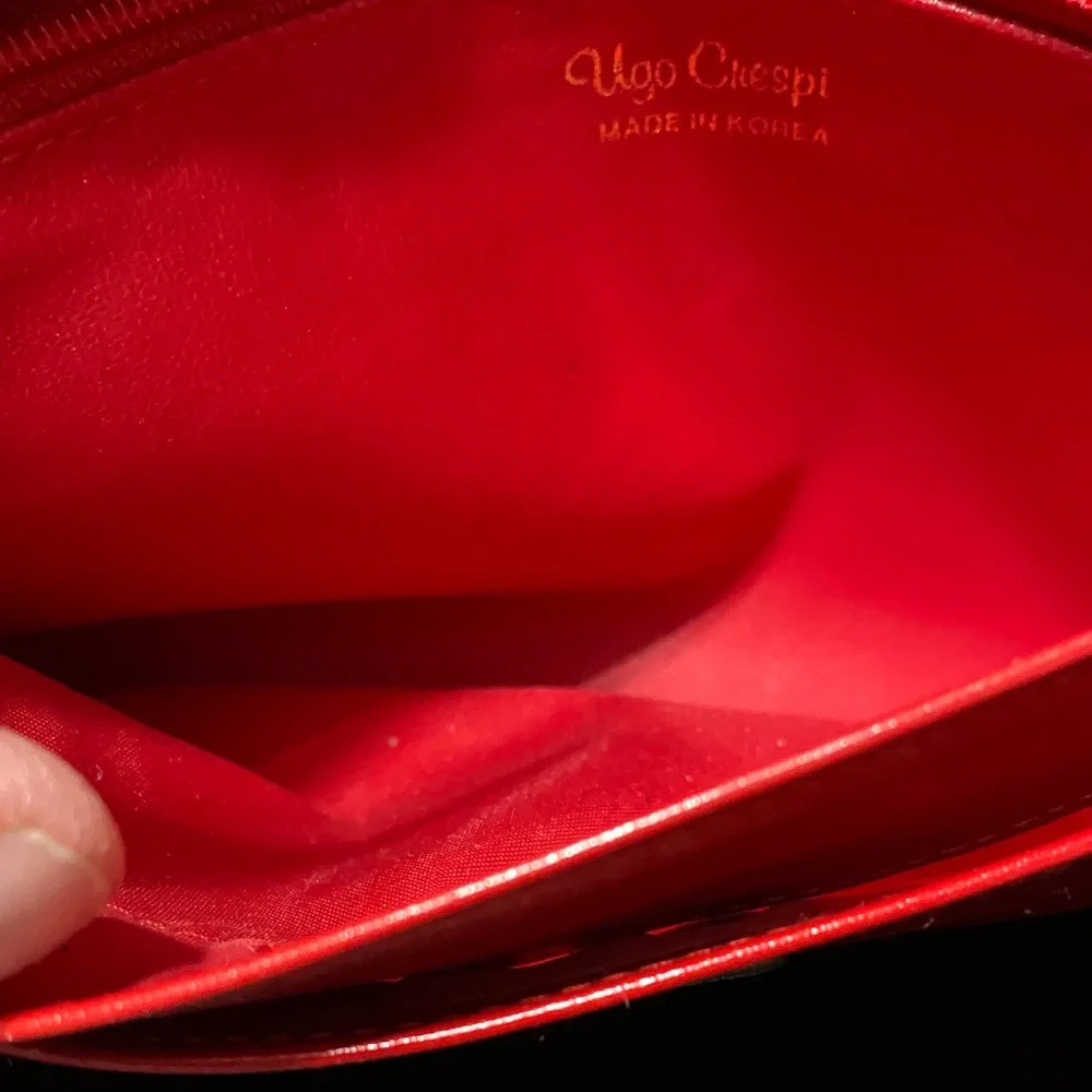 Red vintage Ugo Crespi Leather Clutch wallet